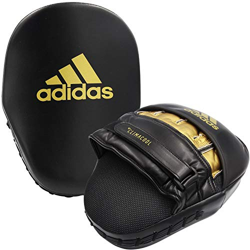 adidas Training Curved Focus Mitt Short Pratzen, Schwarz/Gold, 26 x 18 x 9 cm