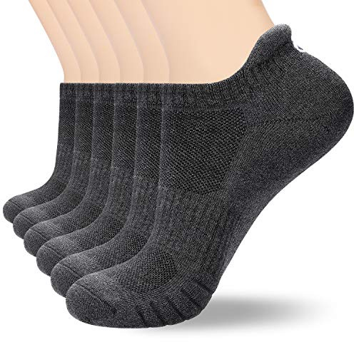 coskefy Sports Ankle Socks Thick Cushion Cotton Low Cut Running Athletic Socks for Men Women (6 Pairs)