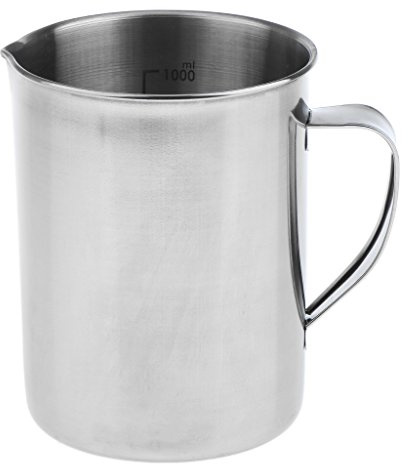 Perfk Vaso Medidor de Acero Inoxidable 304 con Marcas de Graduación, Vaso de Laboratorio de 1000ml Vaso para Laboratorio, Líquido Duradero para Cocina