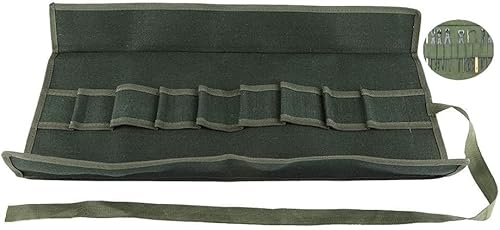 Werkzeugrolle Schraubenschlüssel Rolltasche, Werkzeug-Rolltasche Aus Segeltuch Multifunktionale Werkzeug-Rolltasche Werkzeug-Organizer-Tasche Für Gartengeräte Hochleistungs-Werkzeugtasche 10 Taschen