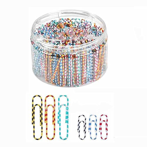SHTGOI Büroklammern 430 Stück Groß Büroklammern 50mm & Büroklammern 28mm Bunte Zebrastreifen Paper Clips Metall Büroklammern mit Aufbewahrungsbox Briefklammern für Büro, Schule und Persönlichen