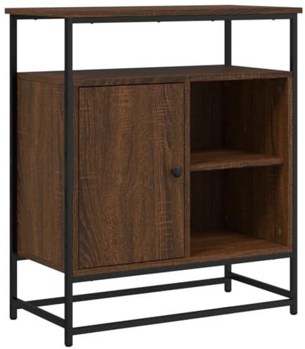 vidaXL Sideboard, Kommode mit viel Stauraum, Highboard Wohnzimmerschrank mit verstellbaren Beinen, Schrank Anrichte Beistellschrank, Braun Eichen-Optik Holzwerkstoff
