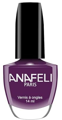 Vernis à Ongles ANAFELI - Violet foncé n° 68 - Pinceau large pour une application facile