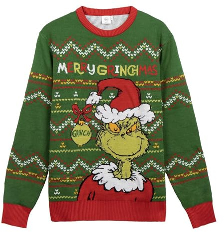 CERDÁ Life'S Little Moments | Jersey de Punto Navideño del Grinch Suéter Navidad - Jersey Navidad The Grinch Diseño Festivo