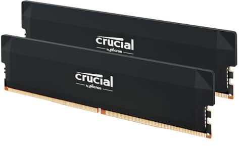 Crucial Pro DDR5 RAM 64GB Kit (2x32GB) 6400MHz CL40, Overclocking Gaming, Intel XMP 3.0 / AMD EXPO, Computer Memory (PC), Black - CP2K32G64C40U5B