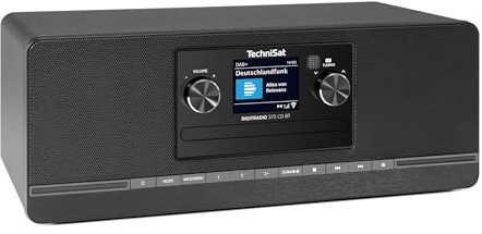 TechniSat DIGITRADIO 372 CD BT - digital stereoradio, kompakt med DAB+, FM, CD-spelare, bluetooth, färgskärm, USB, AUX, hörlursuttag, väckarklocka, 10 W, fjärrkontroll - svart