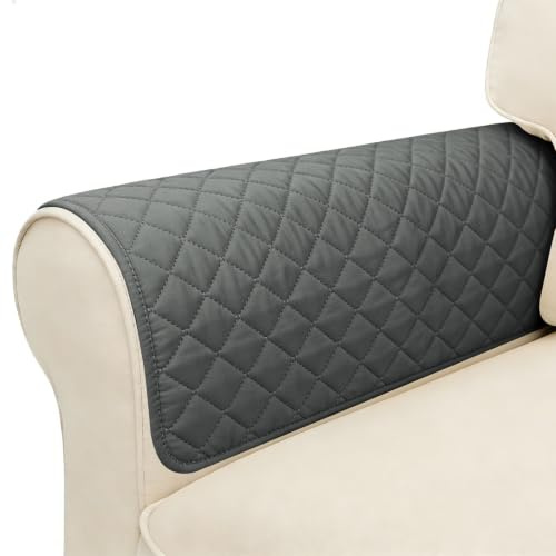 sourcing map 2 fundas para reposabrazos de sofá, 28 x 24 pulgadas, impermeables, para sofá, antideslizante, protector de reposabrazos de silla, funda para reposacabezas, color gris oscuro