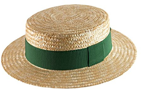 Classic Italy - Boater Kreissäge Strohhut Canotier - Size 63 cm - 129-vert