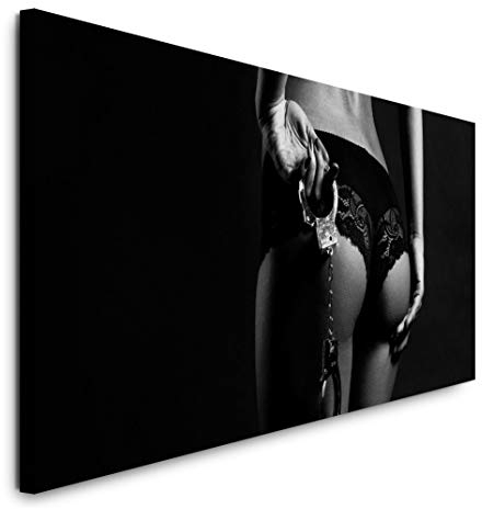 Paul Sinus Art GmbH Frau in Unterwäsche 120x 50cm Panorama Leinwand Bild XXL Format Wandbilder Wohnzimmer Wohnung Deko Kunstdrucke