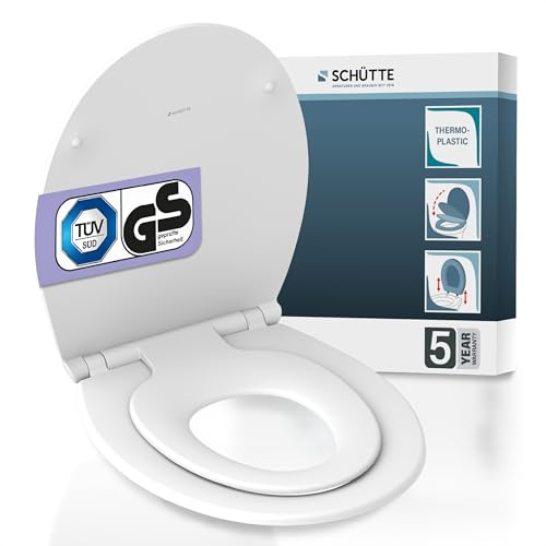 SCHÜTTE Abattant de WC avec siège Enfant intégré, certifié TÜV et système d'abaissement Automatique – Charge maximale : 300 kg, gabarit de Montage, Couvercle de Toilette de qualité supérieure avec