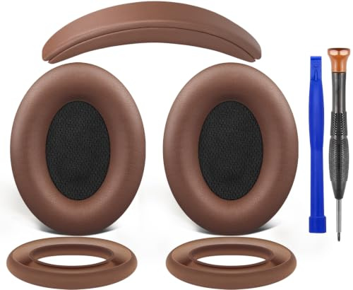 SOULWIT Ohrpolster Polster + Kopfband Stirnband Headband+ Silikon Ohrpolster Schutz Abdeckung Abdeckungen, Ersatz Zubehör Kit für Bose QuietComfort 15(QC15)/QuietComfort 2(QC 2) Over-Ear-Kopfhörer