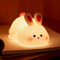 Umikk Soft Touch Silikonlampe, Berühren Nachttischlampe, Silikon Kaninchen nachtlamp für Kinderzimmer, USB Aufladbare tragbares LED Nachtlicht, Silikon Touch Lampe Soft Big Face Kaninchen