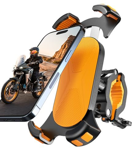 Deerfun Handyhalter Fahrrad, Handyhalterung Motorrad - 2024 Universal 360° Lenkerhalter für iPhone 15, 14 Pro Max Plus, für 4,7-7,0 Zoll Smartphones