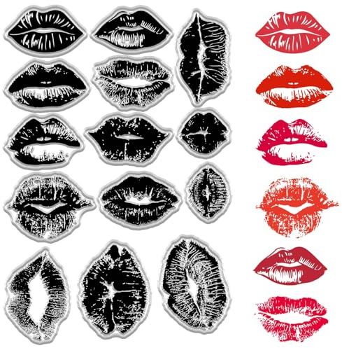 craspire Transparente Lippenstempel Kusslippen Liebe Valentinstag Gummi Silikonstempel Dekorative Wiederverwendbare Siegelstempel Für Die Herstellung von Selbstgemachten Karten Handgefertigte
