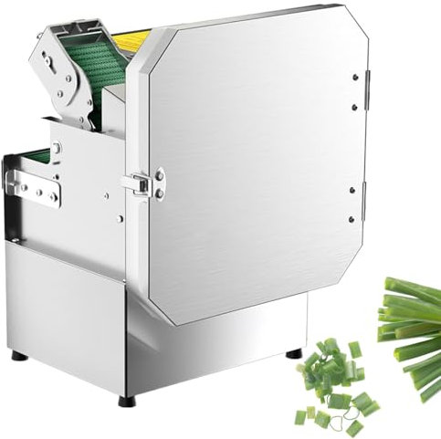 GESAIDES Trancheuse à Oignons Verts Professionnelle, Hachoir à Oignons Nouveaux, Coupe-légumes électrique, pour Ail, Gingembre, Piment, Pommes de Terre, Concombre, épaisseur 1,3 à 35 mm, 700 TR/Min