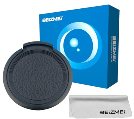 Tapa de Objetivo/Accesorio de 25mm (Tapa de Objetivo presionable por un Lado)-Compatible con Todos los Objetivos con Rosca de 25mm+Reinigungstuch (Kamera Objektivdeckel)