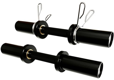 qibylift Lot de 2 barres d'haltères olympiques pour disques de 5,1 cm, idéales pour la maison, la salle de sport, la musculation, (noir)