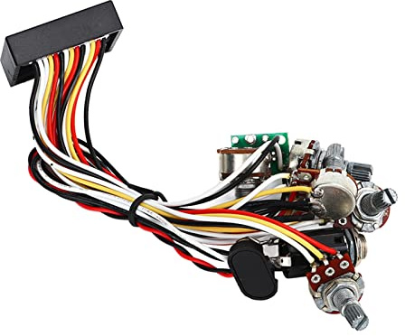 FAUOSWUK Elektro -Bass -Vorverstärker -Schaltkreis, Vordrahtbass Vorverstärker Stromkreis Elektrik -EQ Equitor mit Plastikmetallschale für die Verbesserung der Bassistschallqualität