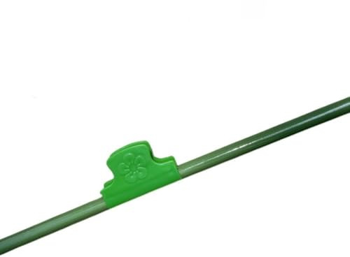 MonoSora 20 morsetti per serra in plastica verde per tubi da 5 6 mm, pali per piante e reti da giardino, strumento di fissaggio con filettatura antiscivolo