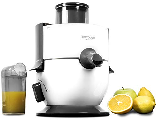 Cecotec Licuadora para Frutas y Verduras StrongTitanium 19000. 650W Potencia, 19000 rpm de Velocidad, Recubrimiento de Titanio en el Disco, Canal de Entrada XL, Color Blanco