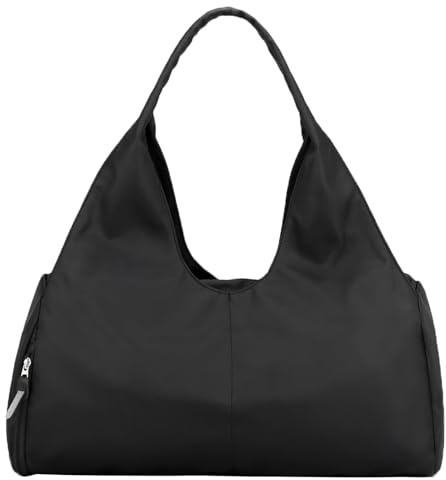 Forestfish Yoga Gym Bag For Women With Shoes Compartment & Wet Dry Storage Pockets Lightweight Duffel Bag, Black