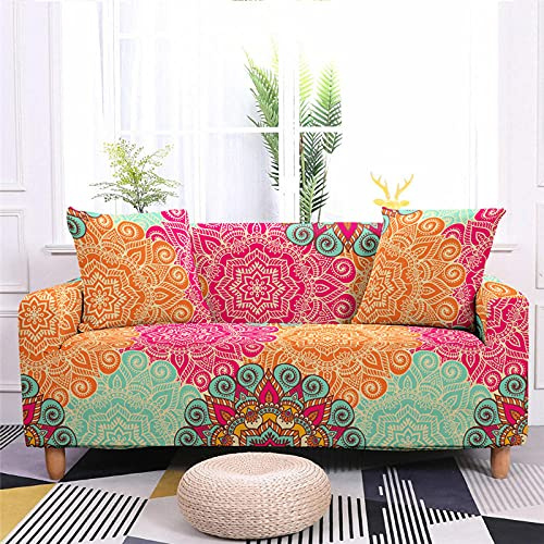 LNXSESN Sofabezug Rosa Orange Türkis Sofaüberwurf Stretch Elasthan Sofahusse Abnehmbare Waschbar Couch überzug Anti Rutsch Sofa überzug Moderne Couchbezug Universal Couch überwurf 2 Sitzer