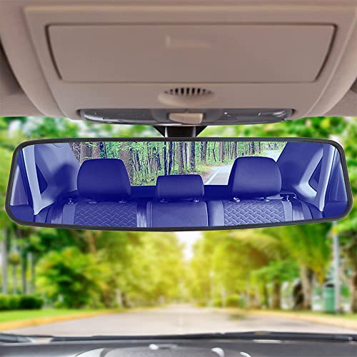 Auto Rückspiegel, Auto Rückspiegel mit Saugnapf, Saugnapf Spiegel für Auto, Panorama Blendschutz Universal Innenspiegel, Large Vision Weitwinkel Innenspiegel für Car Auto Boat SUV Van (Blau)