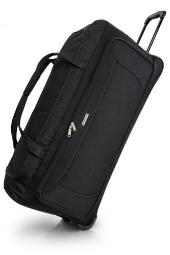 LILOSAC Borsa da viaggio per roulette, grande, 90 cm di lunghezza, 182 l, borsa da viaggio con ruote (90 cm, Nero)