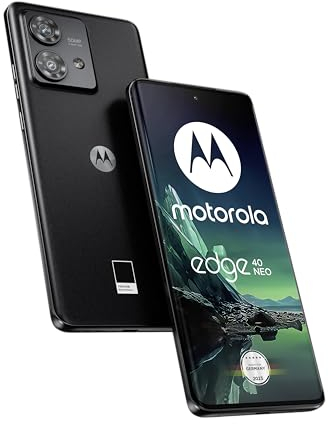 Motorola - Moto Edge40 Neo, smartphone, display FHD+ da 6,55, fotocamera da 50 MP, 12/256 GB, 5000 mAh, Android 13, Black Beauty (nero), con cover protettiva + adattatore per auto [esclusiva su