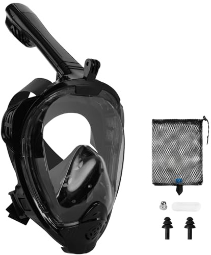 AOOSA Schnorchelmaske Erwachsene Vollgesichtsmaske | CO₂ sicher Wasserdicht & Beschlagfrei Tauchmaske, Schnorchelset Alternative, Vollgesichtsmaske Schnorchelausrüstung