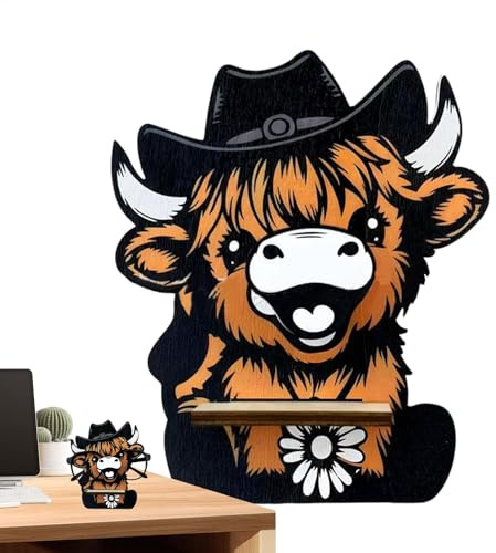 Tier-Brillenhalter – Kreativer Highland Cattle Brillenständer, Brillenhalter | Tierförmiger Sonnenbrillenhalter, Dekorativer Brillenständer für Zuhause & Büro