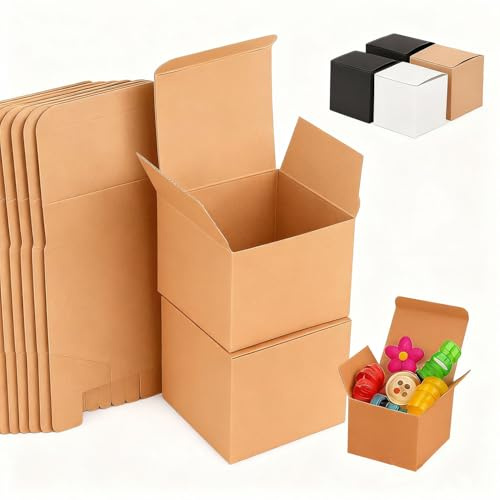 15 Stk Geschenkboxen Kraftpapier, Karton Schachteln, Pappschachteln mit Deckel, Geschenkbox Quadratisch,15 x 15 x 15 cm, Ideal für Geschenke, Partys, Geburtstage, Hochzeiten,wiederverwendbar