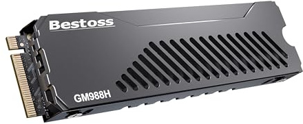 Bestoss NVME M.2 SSD PCIe Gen4 1TB con dissipatore di calore, fino a 7300mb/s