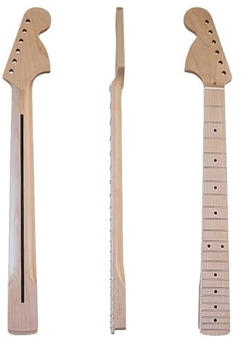 Gitarrenhals für Linkshänder, kanadischer Ahorn, 22 Bünde, 10 mm Loch, 350R Radius, ST-Stil, Kopfplatte im ST-Stil, satiniertes natürliches Finish für Heimwerker und Reparatur