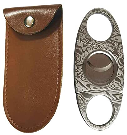 CAM2 Silberkorn-Damaststahl passt für die meisten Zigarren, Zigarrenschneider, Zigarrenschneider, Zigarrenschneider, zweischneidige Scheren, Zigarrenschneider