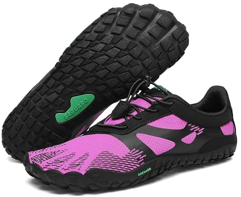 SAGUARO Femme Chaussures de Aquatiques Minimalistes Barefoot Shoes Chaussures de Piscine Eau Plage Yoga Violet 38 EU