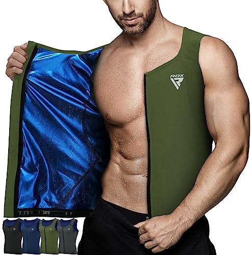RDX Gilet pour Homme pour entraînement de Gym, Gilet de survêtement pour la Perte de Poids, l'entraînement de Fitness et Les Exercices Amincissants, sans Manches pour l'haltérophilie, la Course
