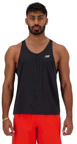 New Balance Men's Athletics Singlet, Black, Medium
