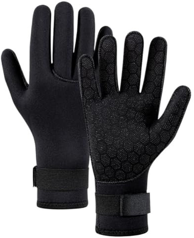 Tauchhandschuhe 1 paar 3MM Tauchen Handschuhe for Männer Frauen Rutschfeste Neoprenanzug Schnorcheln Paddeln Surfen Unterwasser Warm Halten Handschuh Fäustlinge Neoprenhandschuhe ( Color : Noir , Size