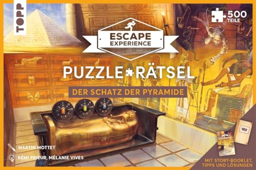 TOPP Escape Experience – Puzzle-Rätsel – Der Schatz der Pyramide.500 Teile voller Abenteuer und kniffliger Rätsel. Der Escape-Room zum Puzzlen! 1+ Personen | Ab 12 Jahren | 90–120 Minuten