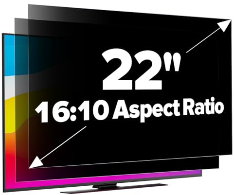 GUDTEKE 2-Pack HD Computer Privacy Screen 22 inch, Upgraded 28° Privacy Angle, Anti-Glare & Blue Light Blocking Screen Filter for 16:10 Widescreen Monitors