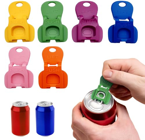 Can Opener, 2025 Upgrade Plastic Ring Pull Can Opener Aid, Manual Easy Can Covers for Drinks Cans UK, Tin Openers Tool for Coke, Beer, Drinks, Soda (6)