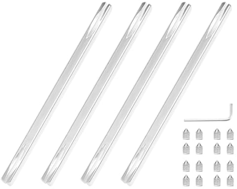 Dagran 4 Pezzi Perno Quadrato per Maniglie Porta 8 x150 mm | Carbonio Zincato con 16 Viti Esagonali e Chiave a Brugola Compatibile con la Maggior parte delle Maniglie per Porte Interne