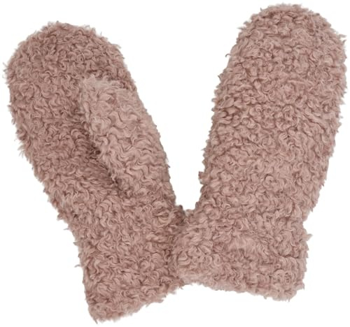 styleBREAKER Damen Fäustlinge Teddyfell Fleece | Elastische Passform für 16-21 cm Handumfang, 25 cm Gesamtlänge, 9 cm Daumenlänge, Gummizug, ohne Finger.
