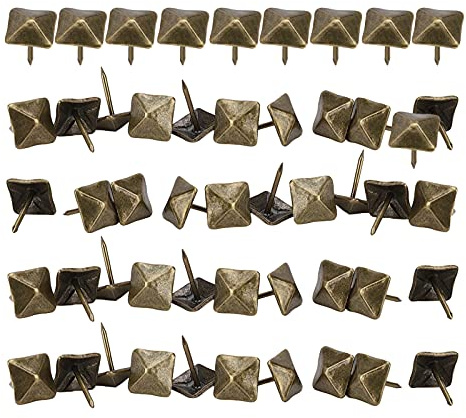 HEEPDD Clou de Porte de Rembourrage, Fer Bronze Cyan Rétro, Fixation Solide, Parfait pour la Décoration de Meubles et de Portes (Longueur latérale 12 mm * longueur totale 18 mm)