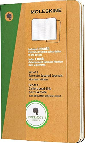 Moleskine Evernote Smart Set da 2 Quaderni a Quadretti, Tascabile