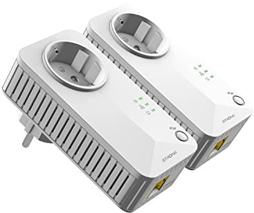 STRONG Powerline 500 Kit - 2 Adattatori Powerline 500 per Connessione Internet Veloce 500 Mbit/s da Ogni Presa di Corrente, adatto per Streaming Video HD, Porte Ethernet, compatibile con HomePlug AV