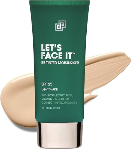 Shakeup Cosmetics Mens BB Tinted Moisturiser, Vegan Makeup for Men, Natural Coverage for Redness & Blemishes, 24hr Moisturisation with SPF, Easy Application, Light Shade, 50ml. Aka. LET'S FACE IT