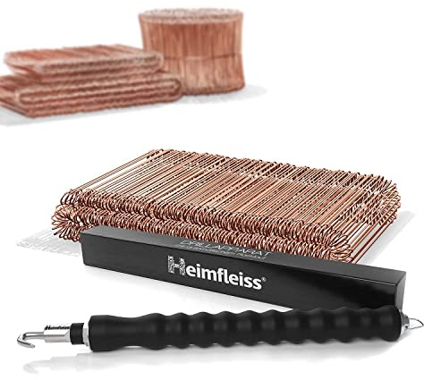 Heimfleiss® Drillapparat driller kopparpläterad röd tråd 1,0 x 100–160 mm (250 st.) – högkvalitativt set av trådband, trådtång och bindtråd, säckstängning – trådstängning öljetttråd borrtråd borrtråd