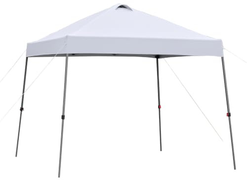 Outsunny Carpa Plegable 3x3m Impermeable Marco de Acero Blanco | Carpa de Jardín, Marco de Acero, Gazebo para Exterior, Fiestas, Camping, Blanco